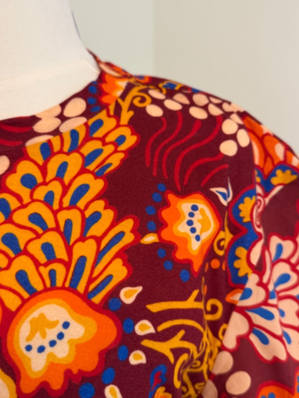 La DoubleJ Walk The Dog T-Shirt XL Floral Cotton Bell Sleeve Made in Italy - Picture 6 of 10